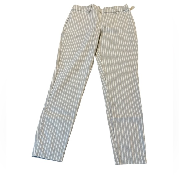 Maurices Bengaline Stripe Skinny Ankle Dress Pant gray combo size medium - Picture 2 of 5